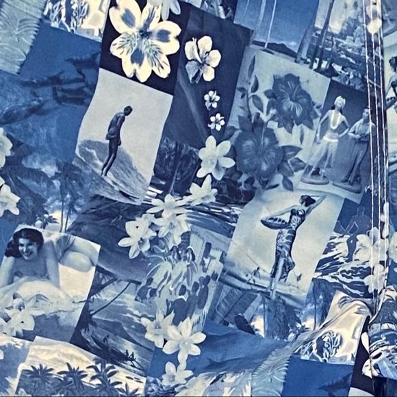 Ron Jon Surf Shop Sz 30 Boardshorts Hula Girls Aloha Hawaiian Blue Logo Nice - Picture 5 of 9